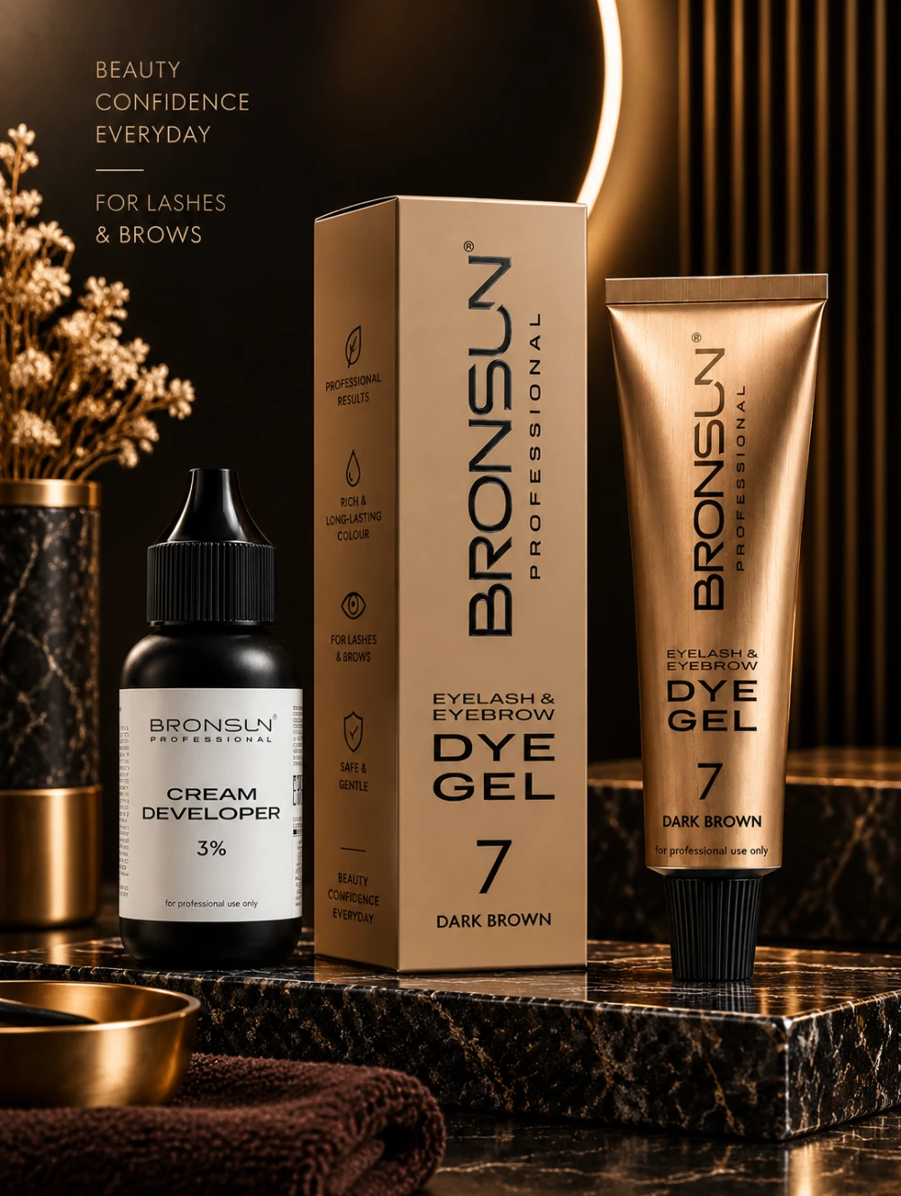 BRONSUN GEL LASH AND BROW TINT DYE / DEVELOPER (New Look)