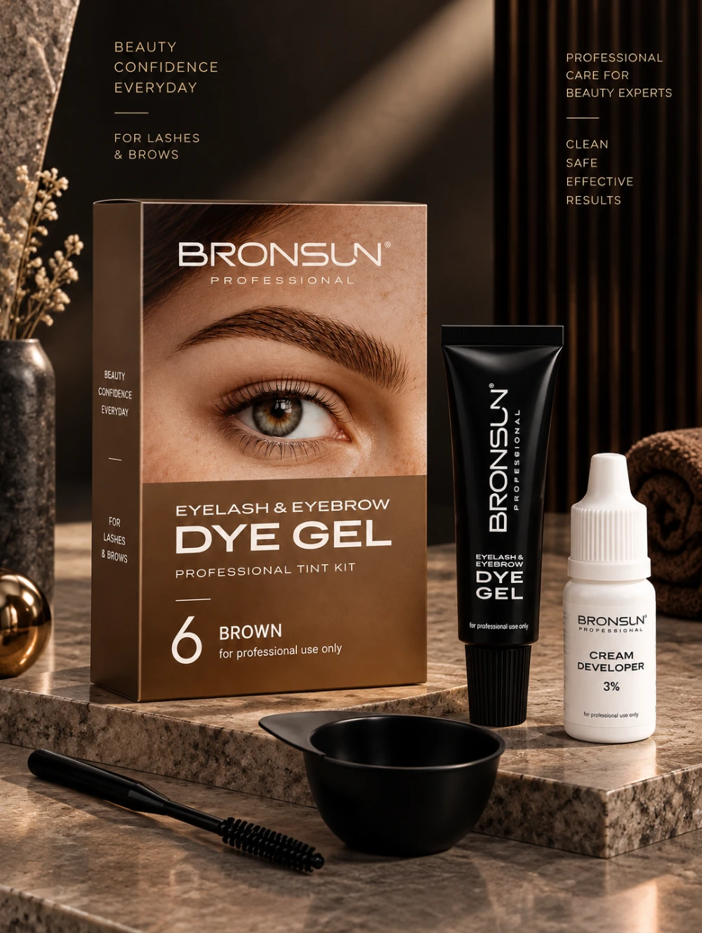 Bronsun Eyelash and Eyebrow Dyeing and Eyebrow Home Dye Kit