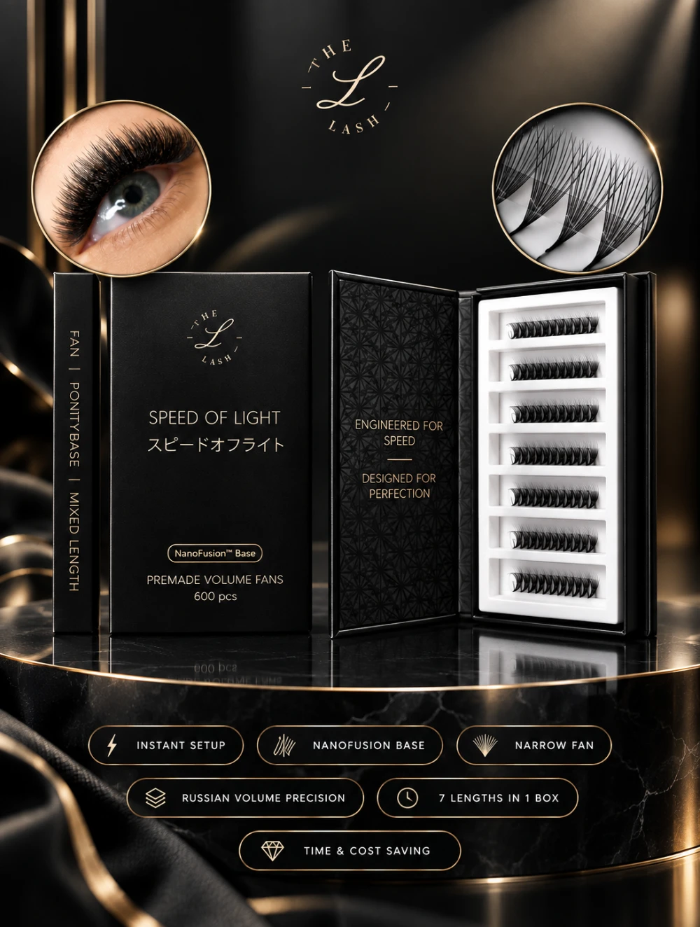 The L Theory - Speed Of Light - 8D Premade Lashes Volume Lashes Russian Volume Eyelash Extension